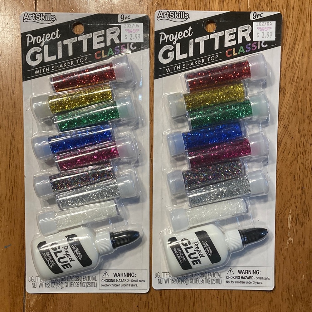 Art skills Classic project glitter ultra fine in a shaker 8 colors - 2 sets